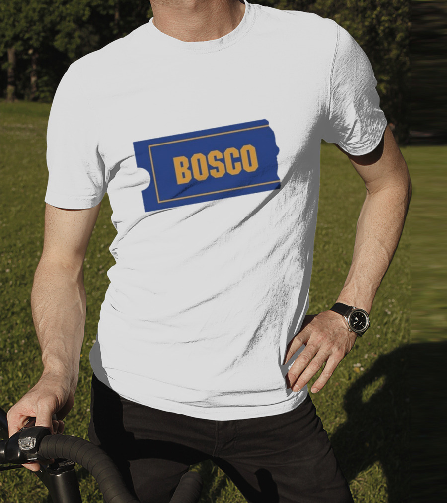 Ryder Roll Bosco Vintage Blue With Yellow Bold Ticket Style T-Shirt