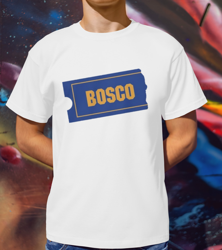 Ryder Roll Bosco Vintage Blue With Yellow Bold Ticket Style T-Shirt