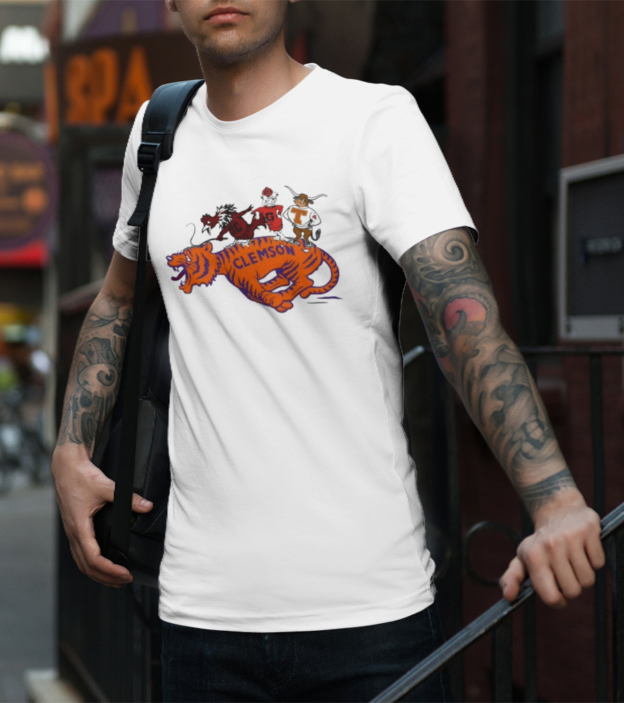 SEC Clemson Tigers South Carolina Gamecocks Georgia Bulldogs Tennessee Vols Mascot T-Shirt