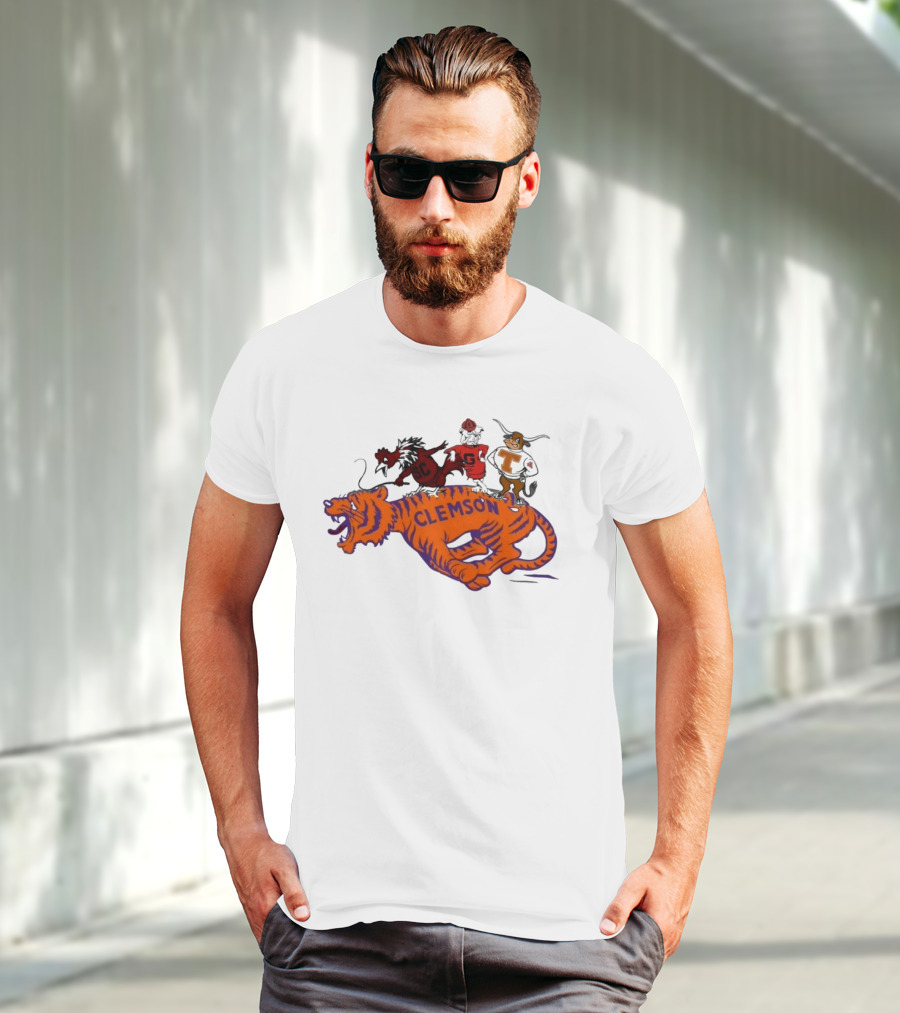 SEC Clemson Tigers South Carolina Gamecocks Georgia Bulldogs Tennessee Vols Mascot T-Shirt