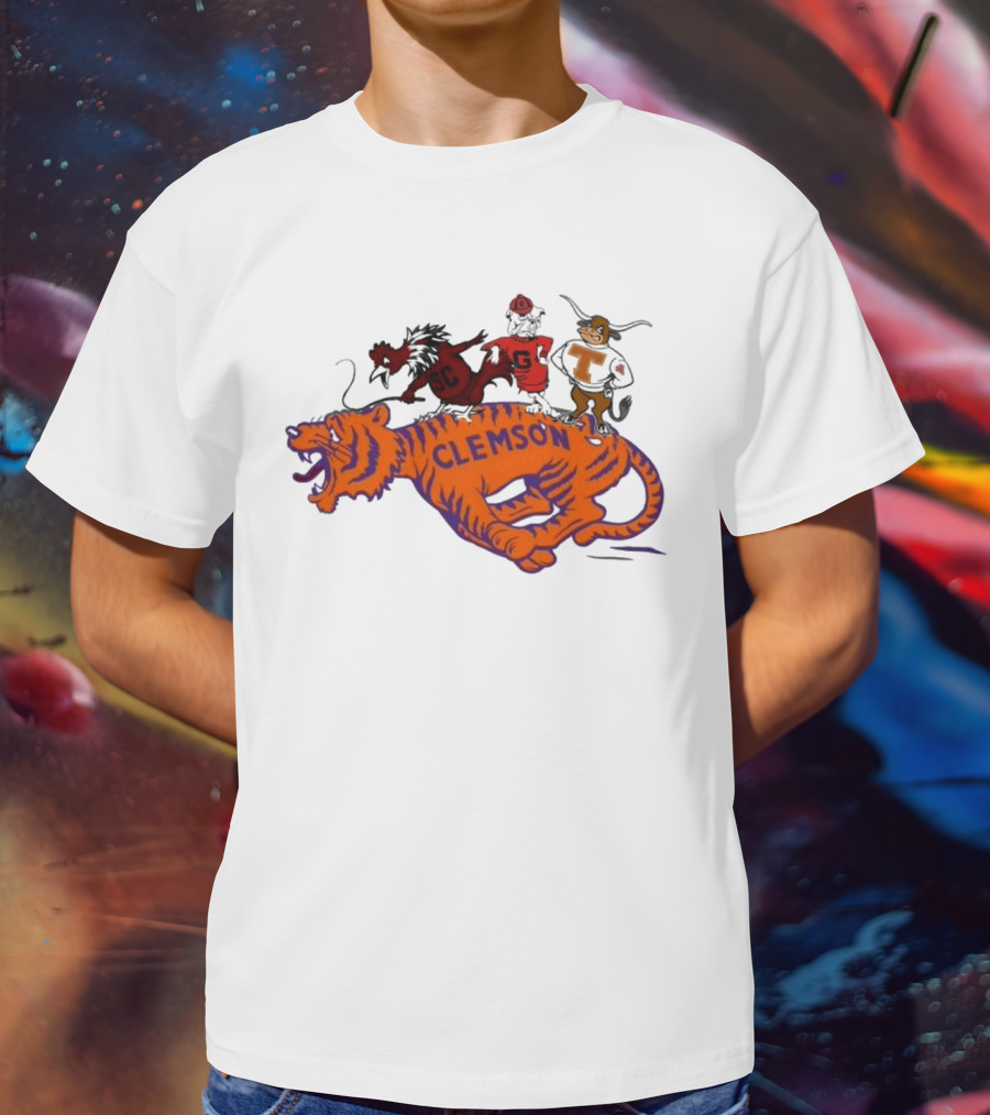 SEC Clemson Tigers South Carolina Gamecocks Georgia Bulldogs Tennessee Vols Mascot T-Shirt