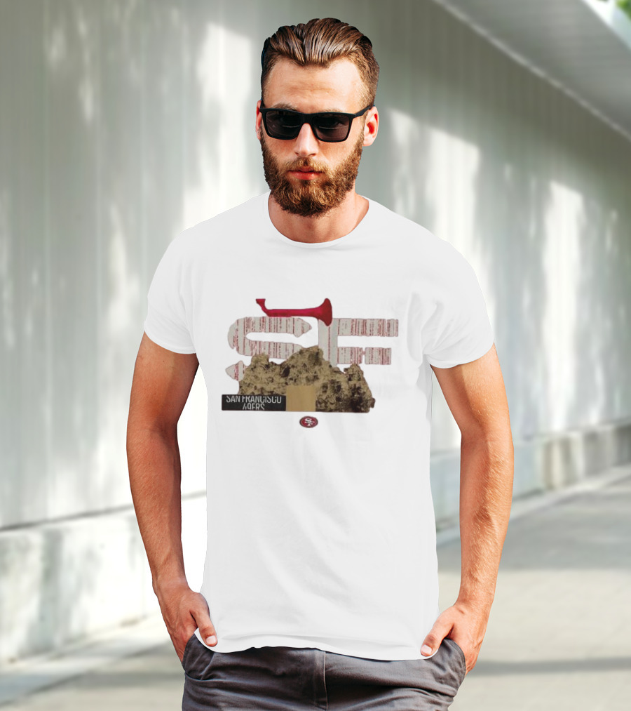 San Francisco 49ers SF 2025 NFL Draft Rock And Red Bat Elements T-Shirt