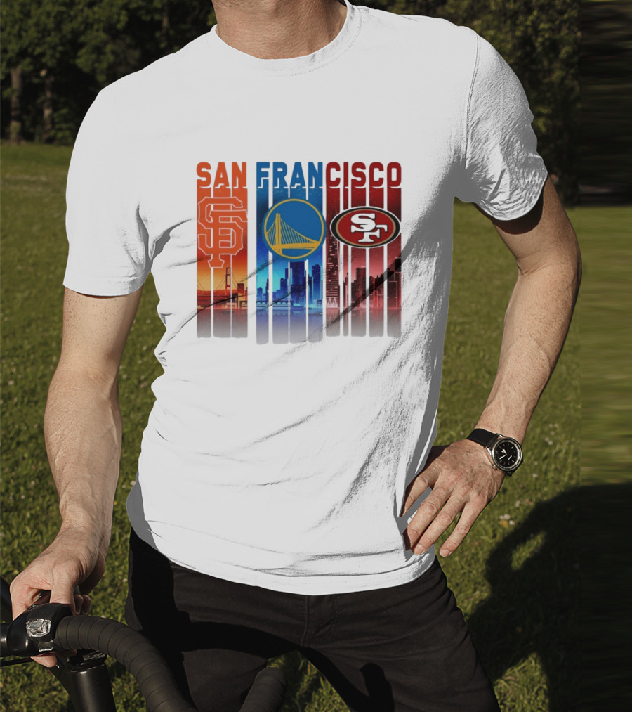 San Francisco Giants Warriors 49ers Cityscape Skyline T-Shirt