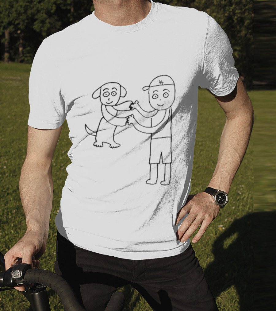 Shohei Otani And Dog Sketch By Kenta Maeda T-Shirt
