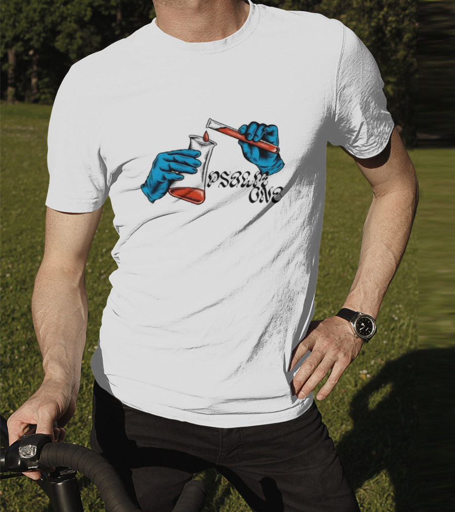 Science Of Psalm Blue Hands With Red Test Tube And Droplet T-Shirt