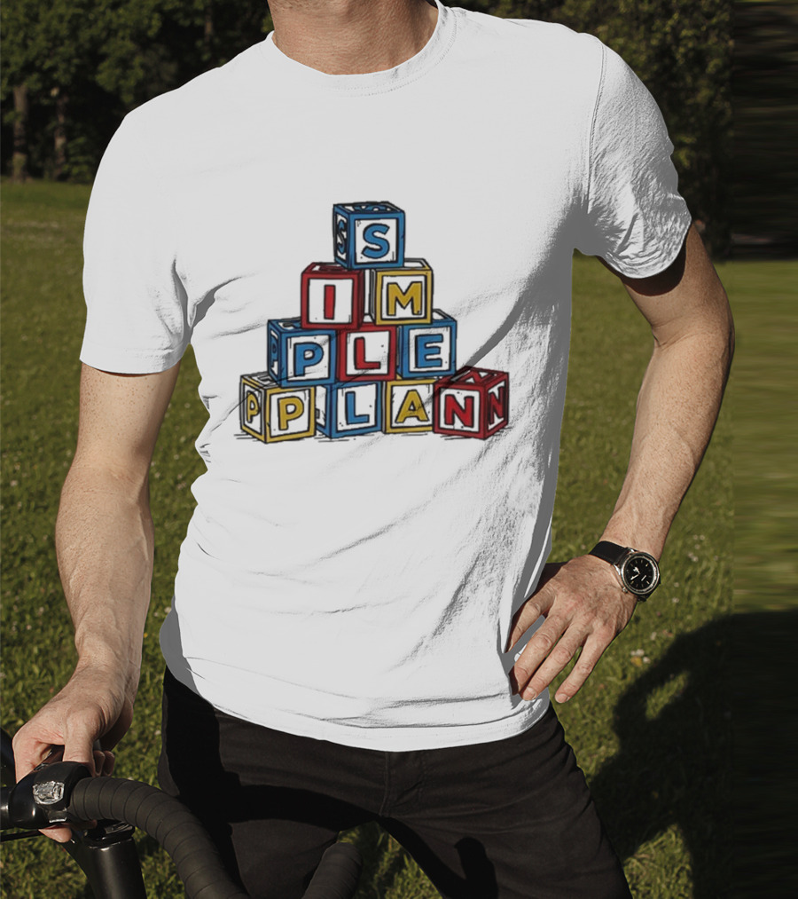 Simple Plan Alphabet Block Letter Stack T-Shirt