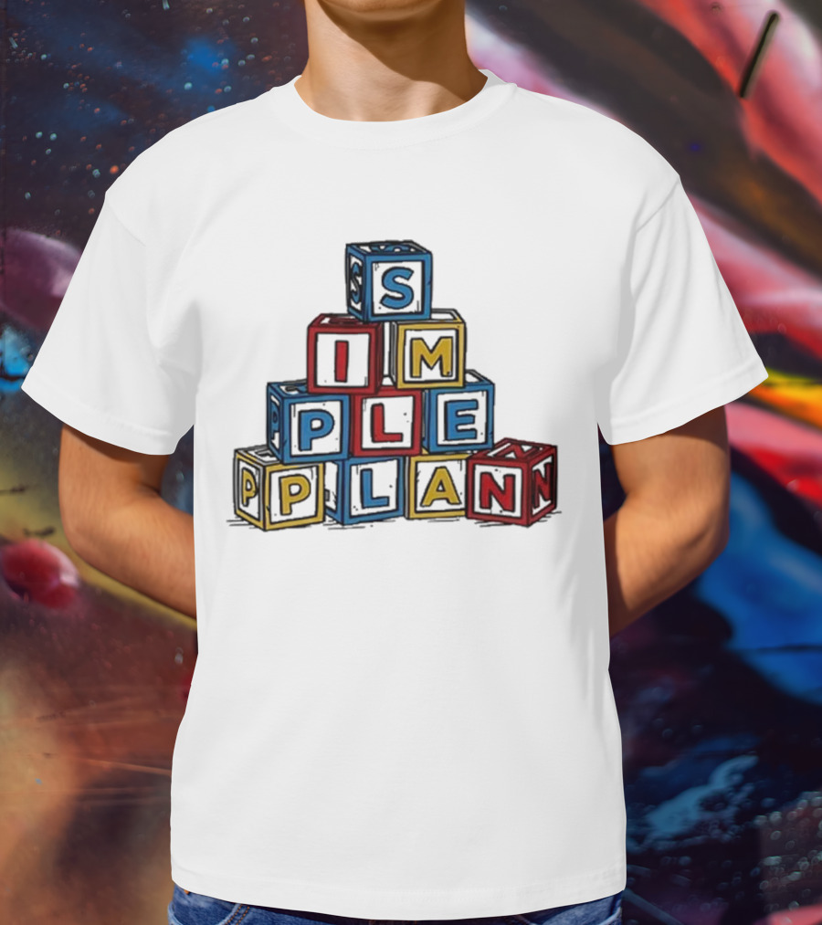Simple Plan Alphabet Block Letter Stack T-Shirt