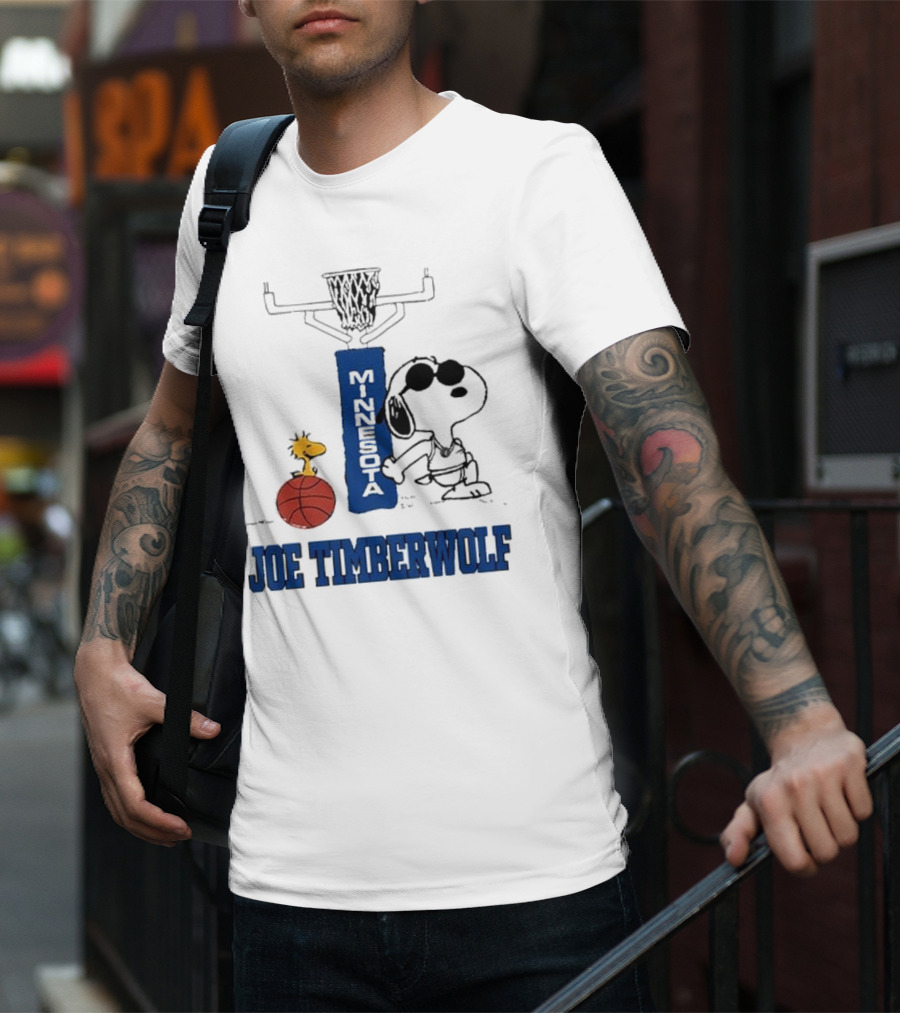 Snoopy Joe Cool Minnesota Timberwolf Basketball T-Shirt