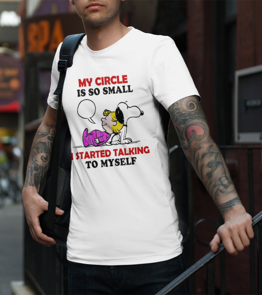 Snoopy My Circle Is So Small I Started Talking To Myself Peanuts Lucy T-Shirt