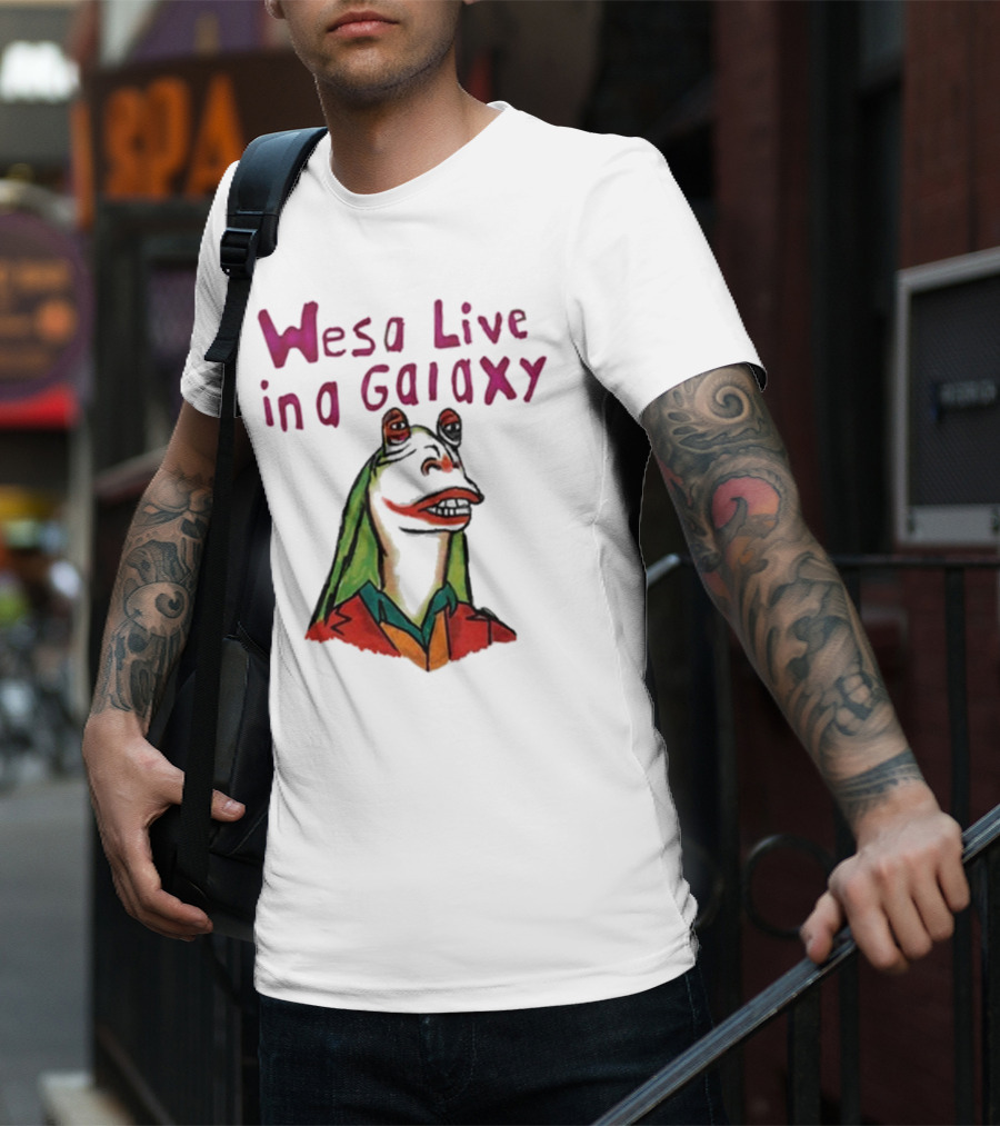 Wesa Live In A Galaxy Alien Cartoon Style T-Shirt