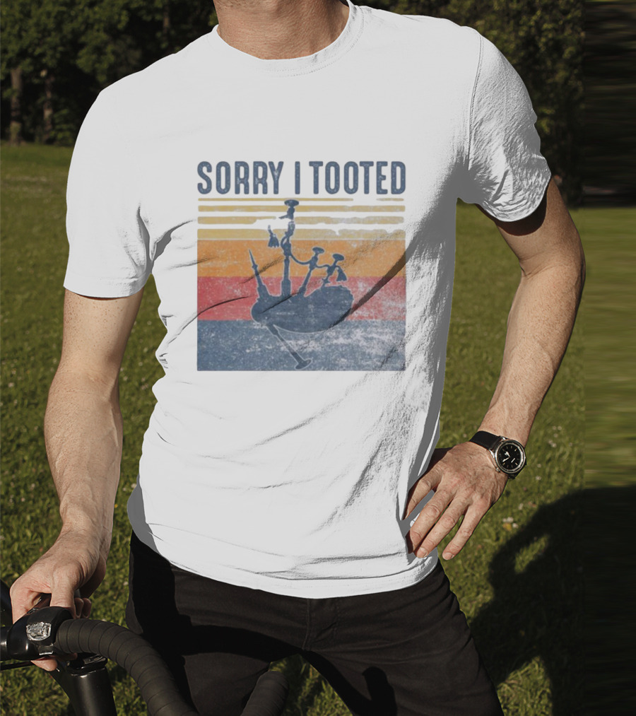 Sorry I Tooted Bagpipe Vintage Retro Stripes T-Shirt