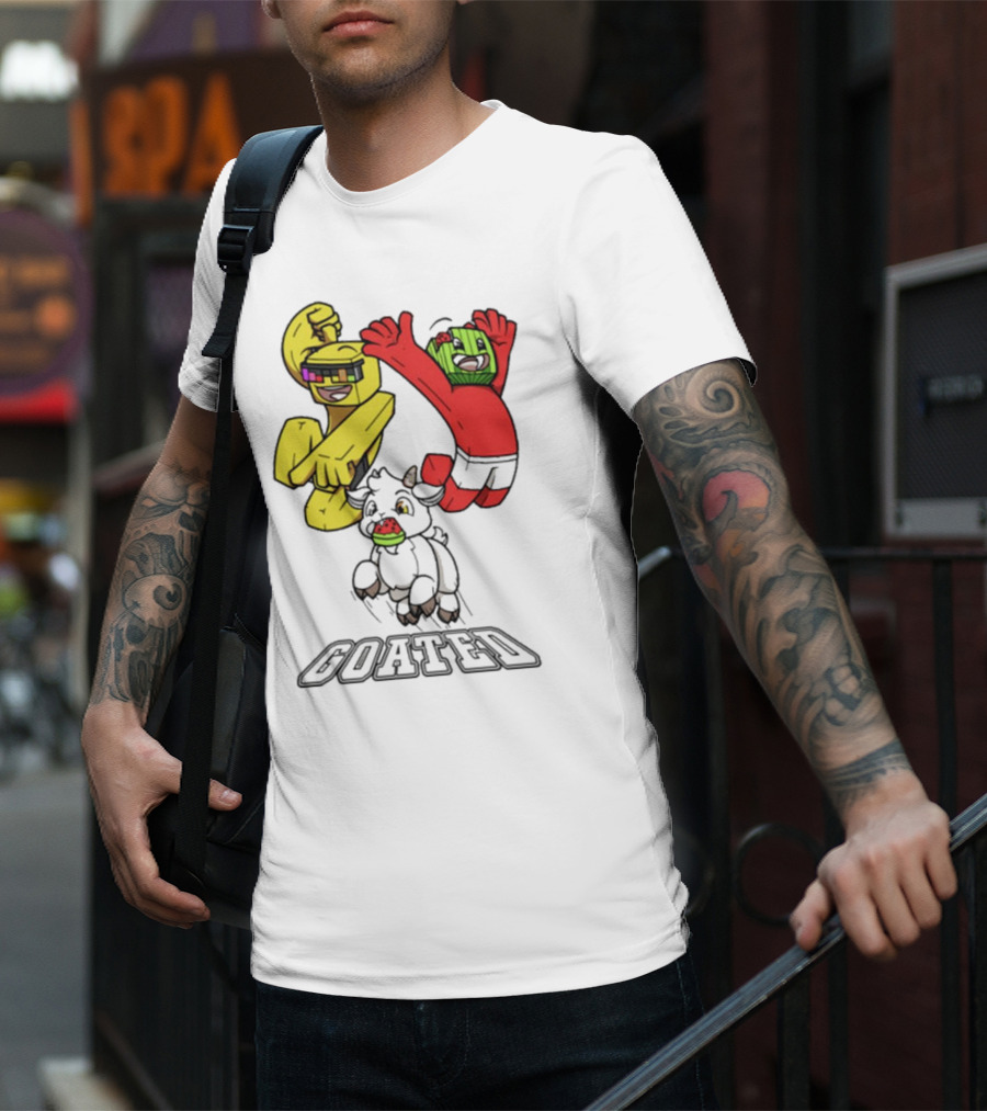 Sunny And Melon Goated Dance Characters With Sunglasses And Watermelon Head T-Shirt