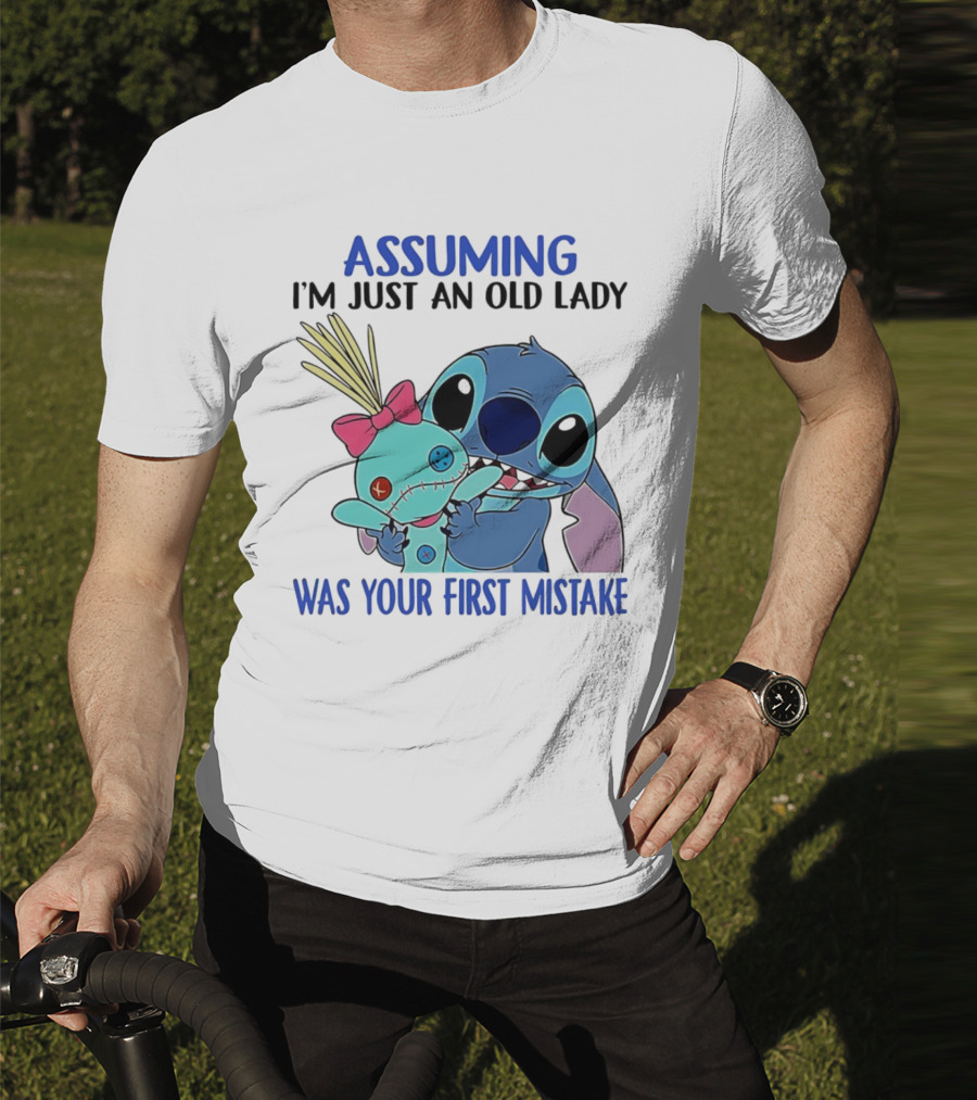 Assuming I'm Just An Old Lady Was Your First Mistake Stitch Holding Voodoo Doll T-Shirt