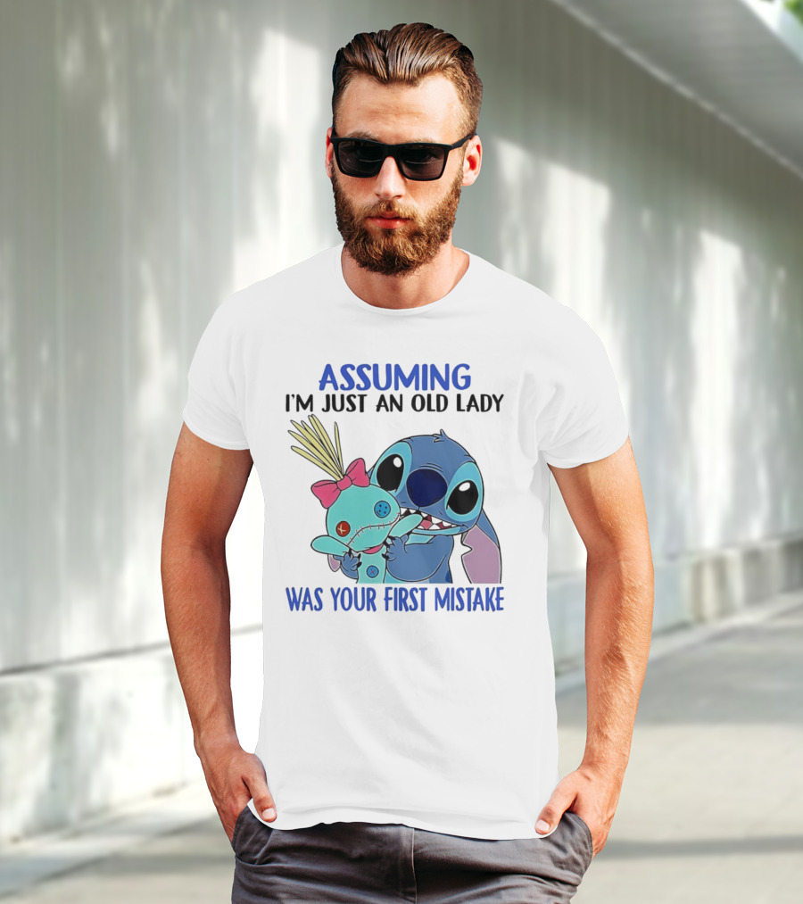 Assuming I'm Just An Old Lady Was Your First Mistake Stitch Holding Voodoo Doll T-Shirt
