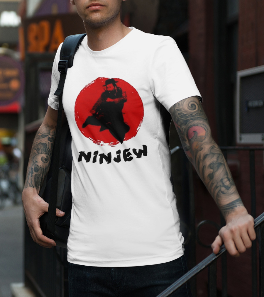 Ninjew Red Circle Kick Martial Arts Style T-Shirt