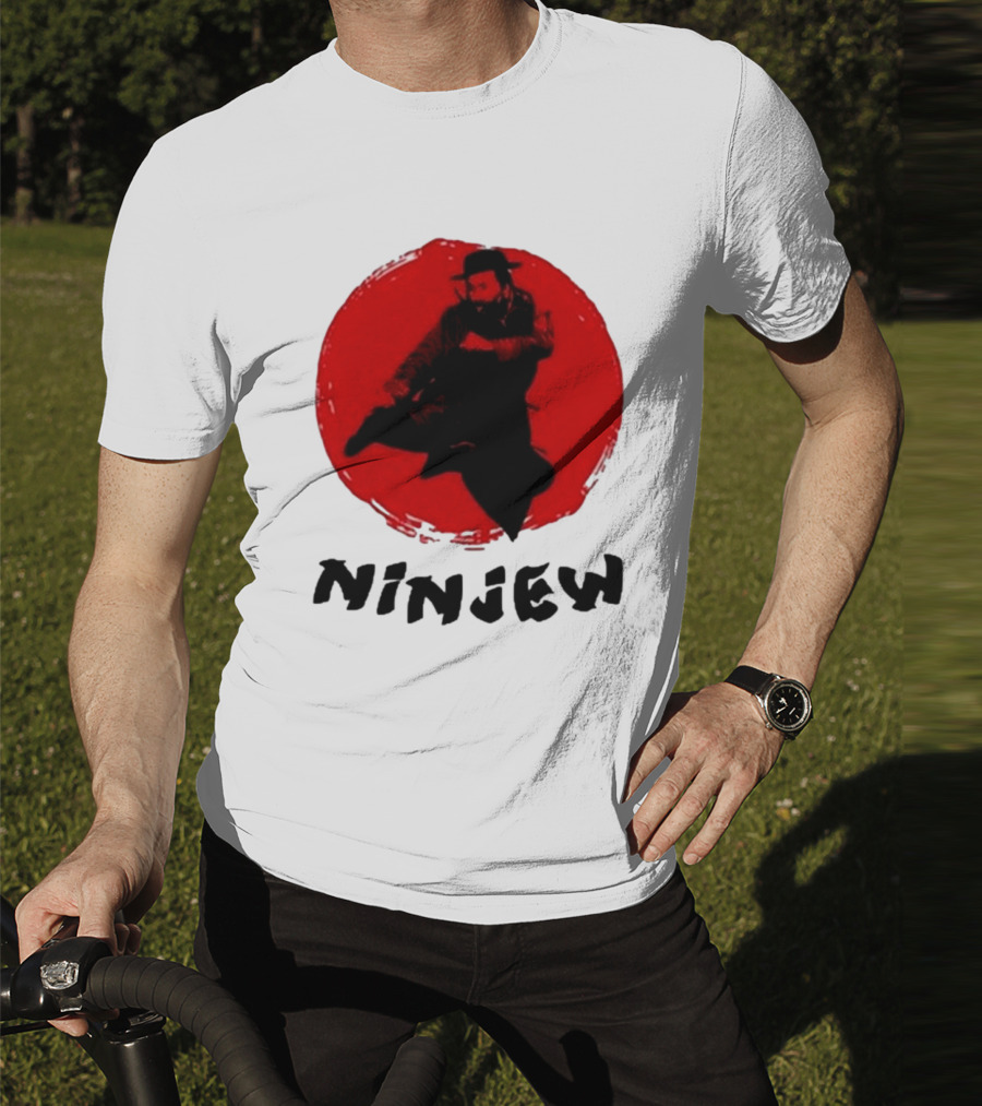 Ninjew Red Circle Kick Martial Arts Style T-Shirt