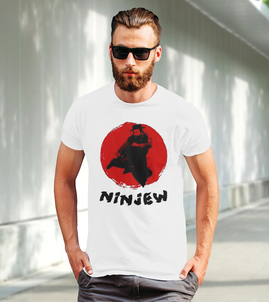 Ninjew Red Circle Kick Martial Arts Style T-Shirt
