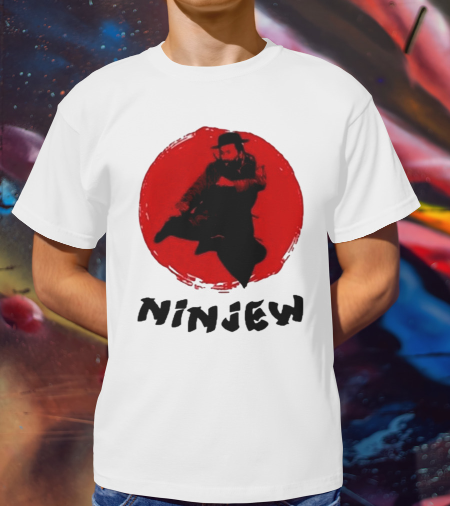 Ninjew Red Circle Kick Martial Arts Style T-Shirt
