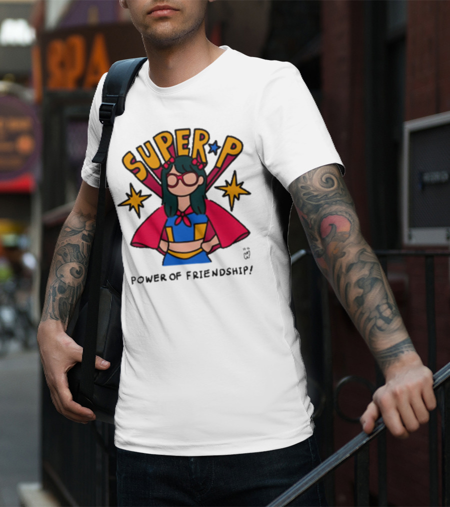 Super P Pastel Superhero Cartoon Character Friendship T-Shirt