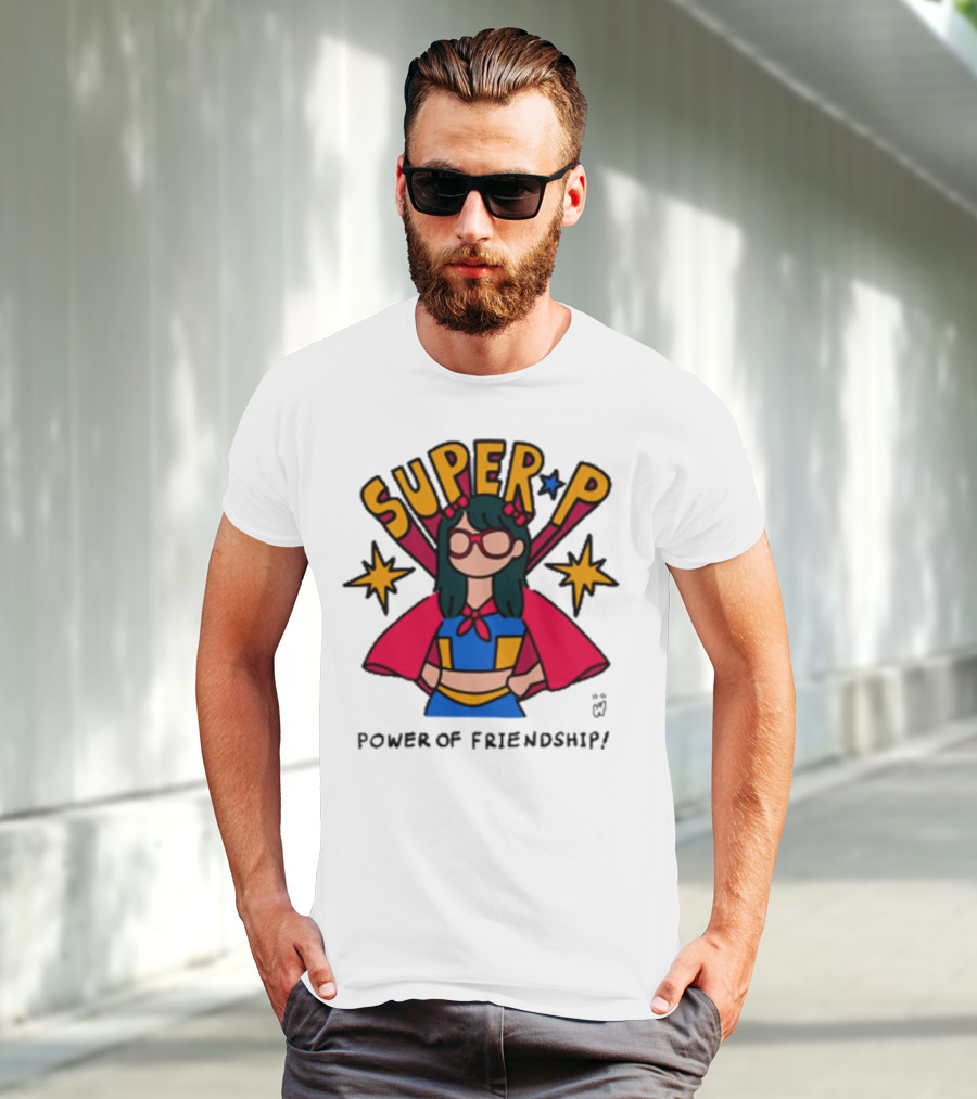 Super P Pastel Superhero Cartoon Character Friendship T-Shirt