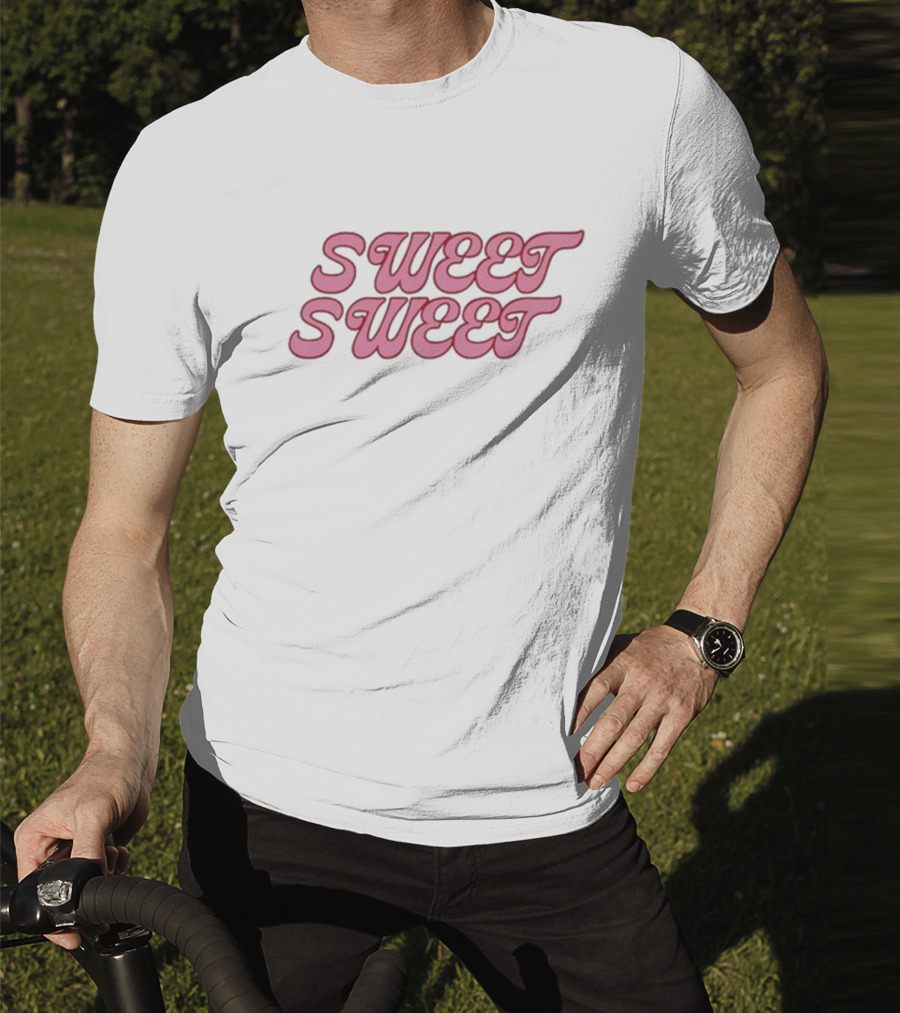 Sweet Sweet Yum Yum Retro Pink Text T-Shirt