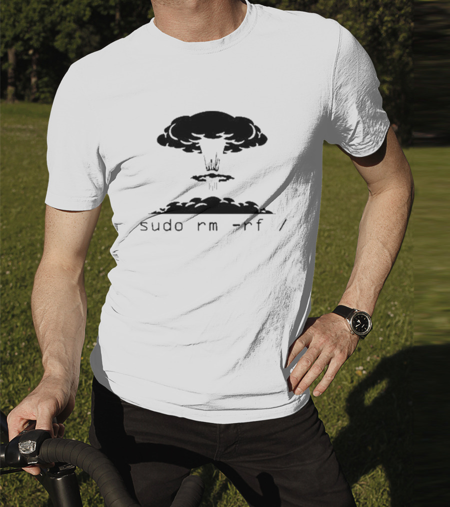 Sysxplore Sudo Rm Rf Kaboom Nuclear Explosion T-Shirt