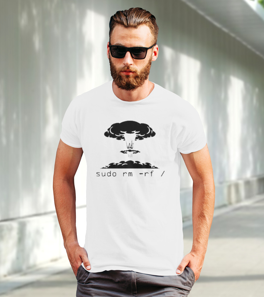 Sysxplore Sudo Rm Rf Kaboom Nuclear Explosion T-Shirt