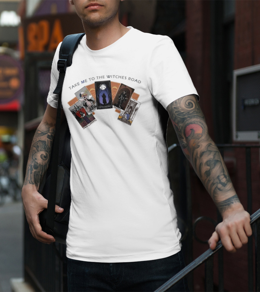 Take Me To The Witches Road Tarot Card Collection With Mystical Figures T-Shirt