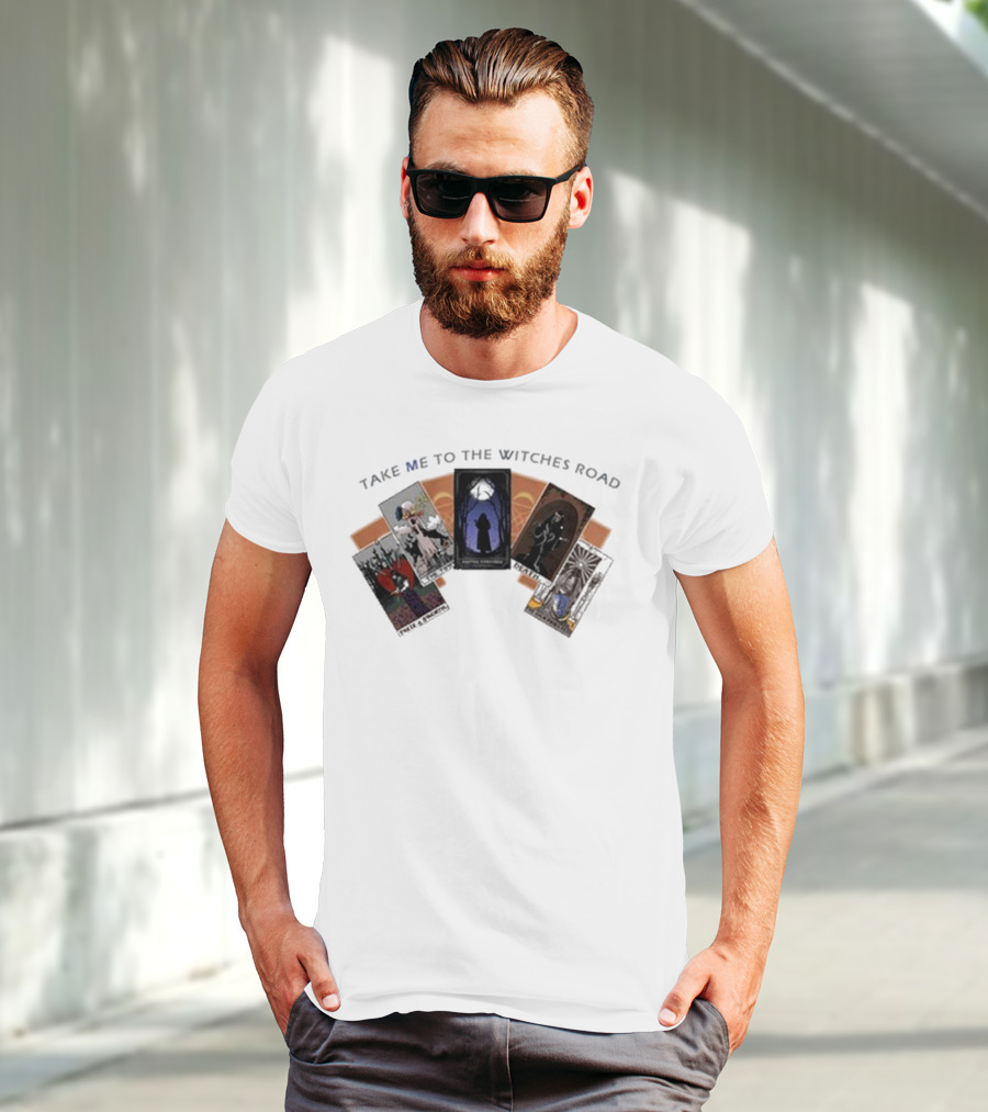 Take Me To The Witches Road Tarot Card Collection With Mystical Figures T-Shirt