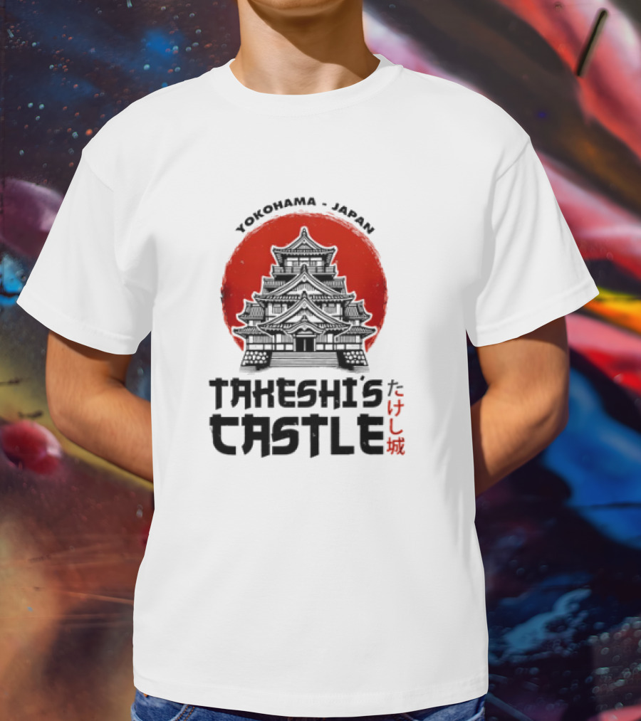 Takeshi Kitano’s Takeshi’s Castle Japanese Castle Silhouette Red Circle T-Shirt