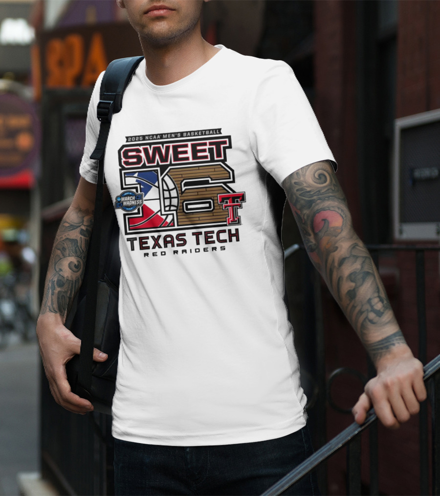Texas Tech Basketball Sweet 16 Above The Rim 2025 Grey Tri-Blend T-Shirt