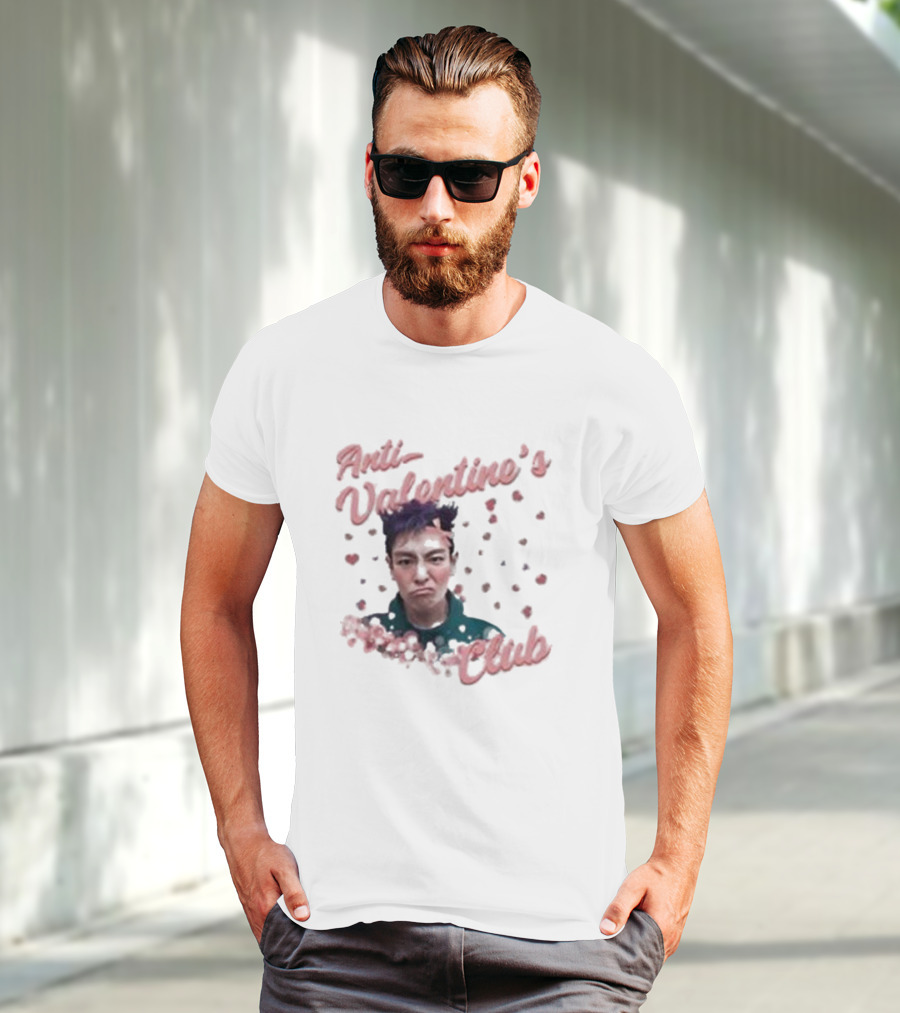 Anti Valentine’s Club Pouting Face Hearts T-Shirt