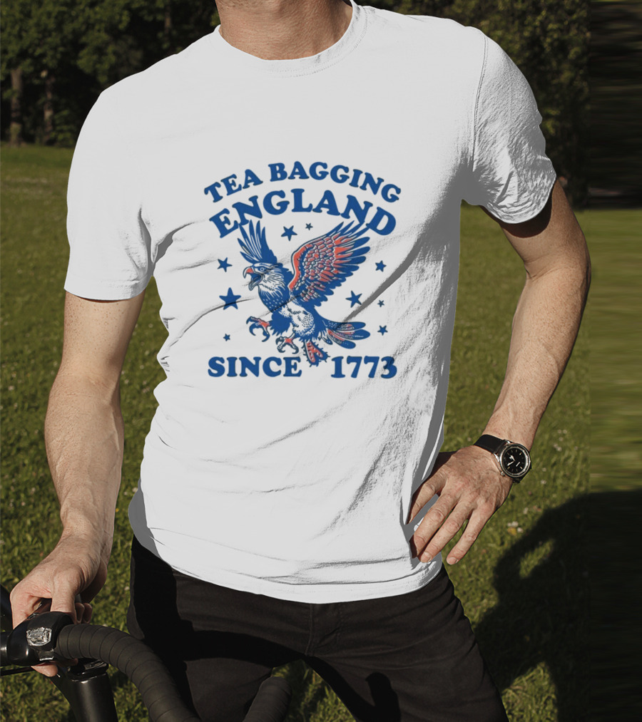Tea Bagging England Since 1773 Bald Eagle And Stars T-Shirt