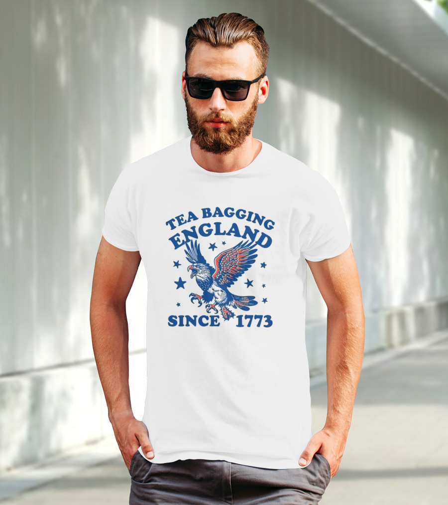 Tea Bagging England Since 1773 Bald Eagle And Stars T-Shirt
