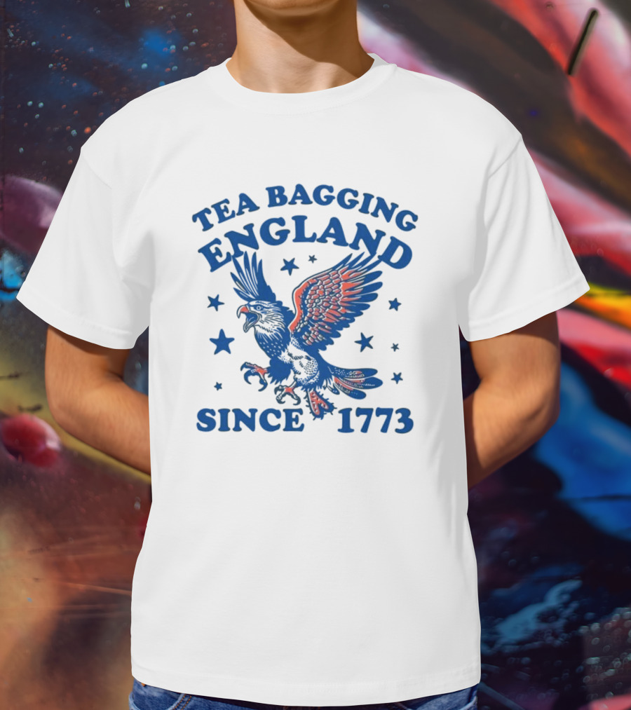 Tea Bagging England Since 1773 Bald Eagle And Stars T-Shirt