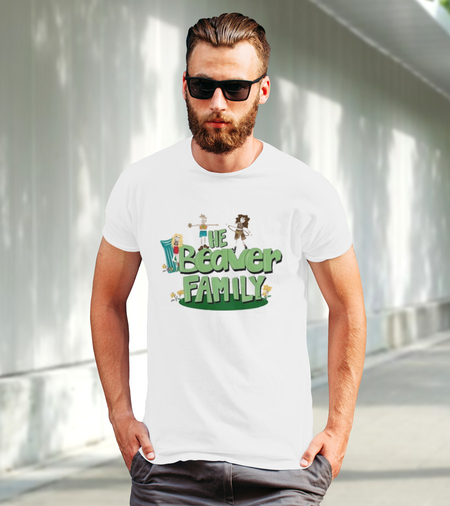 The Beaver Family Characters And Text T-Shirt