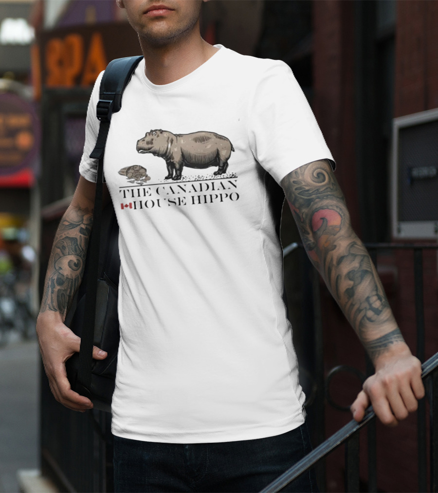 Canadian House Hippo With Turtle And Leaf Icon T-Shirt