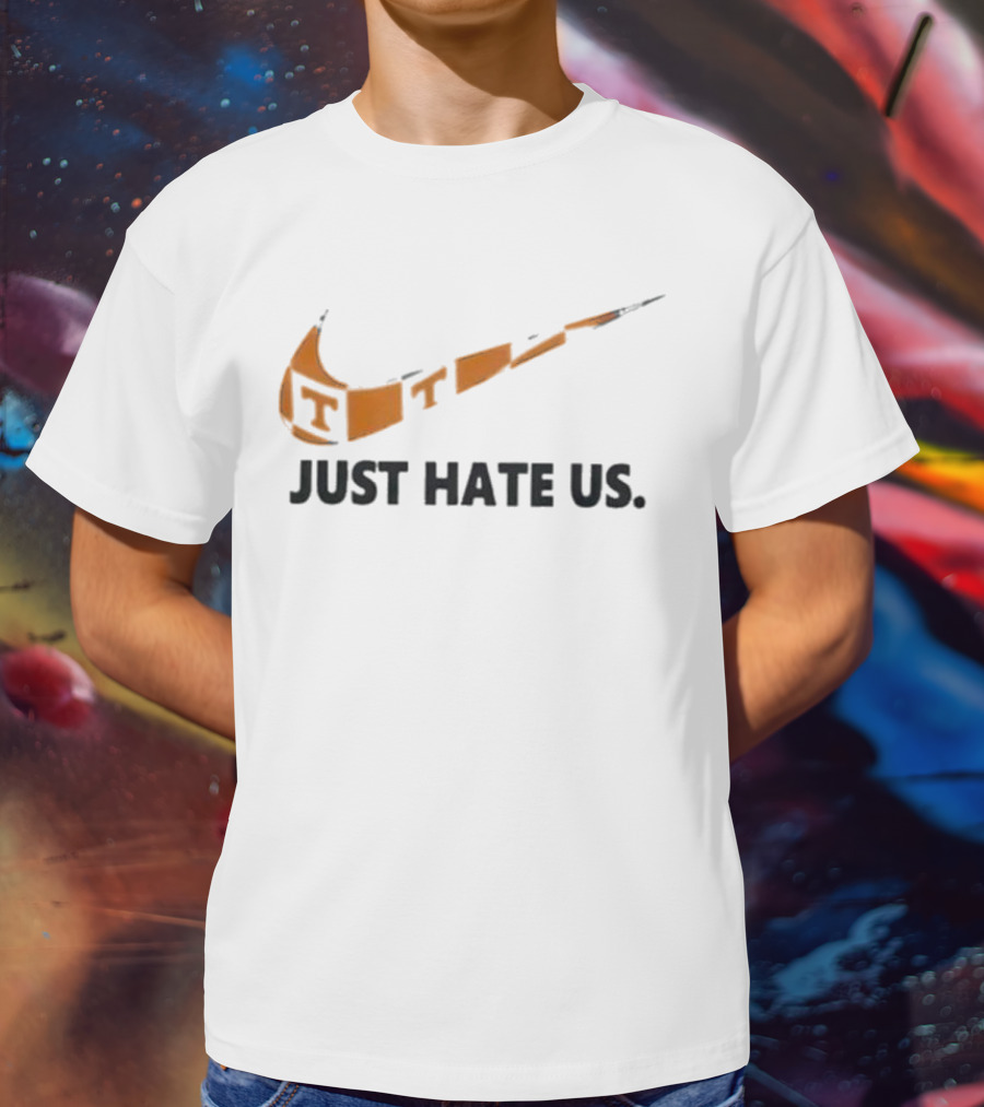 Tennessee Volunteers Just Hate Us Nike Swoosh Parody T-Shirt
