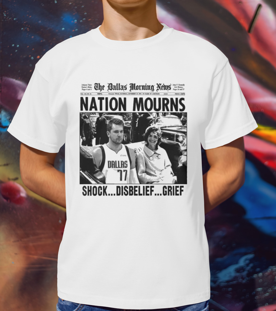 The Dallas Morning News Nation Mourns Shock Disbelief Grief Basketball Player And Smiling Woman T-Shirt