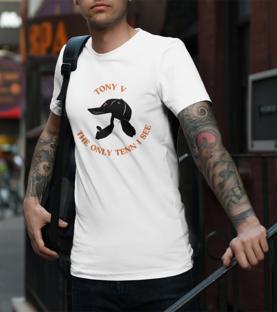TONY V THE ONLY TENN I SEE Orange Text T-Shirt