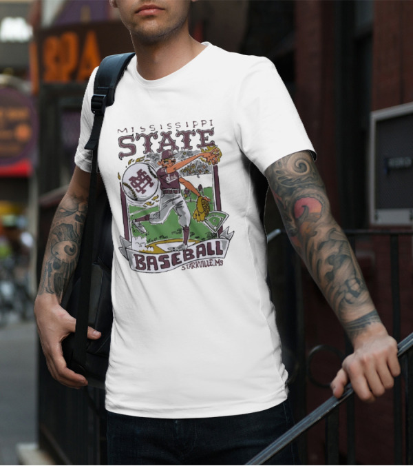 Mississippi State Baseball Starkville MS Wonky Cards T-Shirt