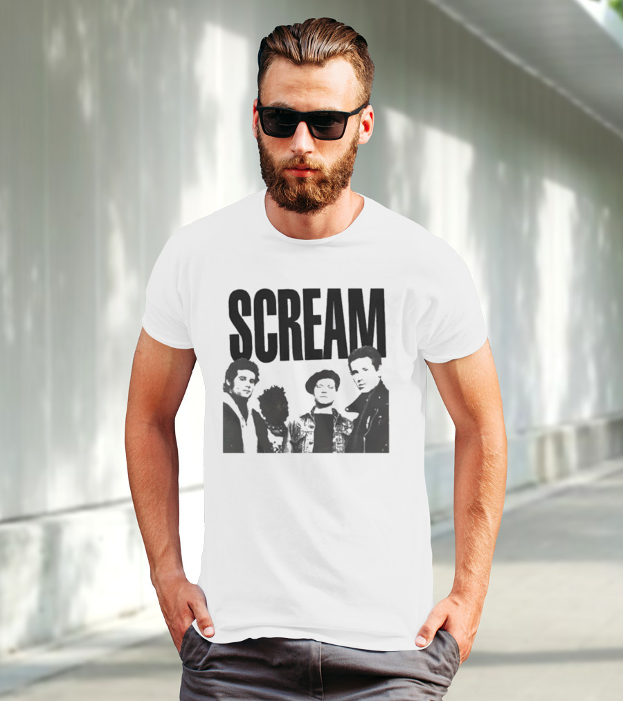 SCREAM Logo With Cartoon Band Graphic T-Shirt