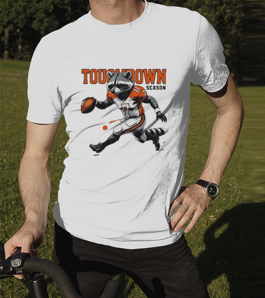 Touchdown Season Raccoon Football Fun T-Shirt