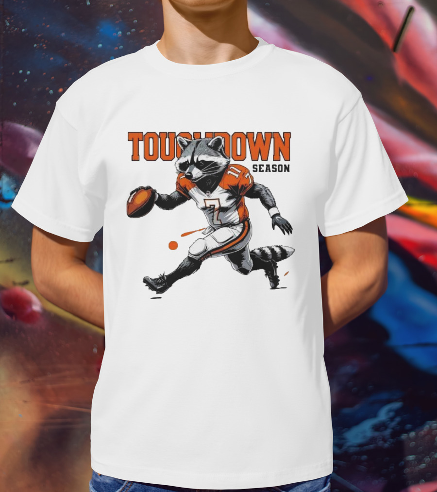 Touchdown Season Raccoon Football Fun T-Shirt