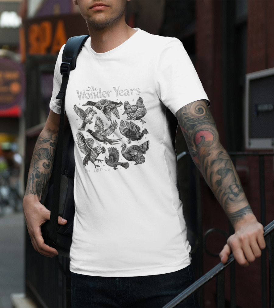 The Wonder Years Burst And Decay Bird Collage Falling Leaves T-Shirt