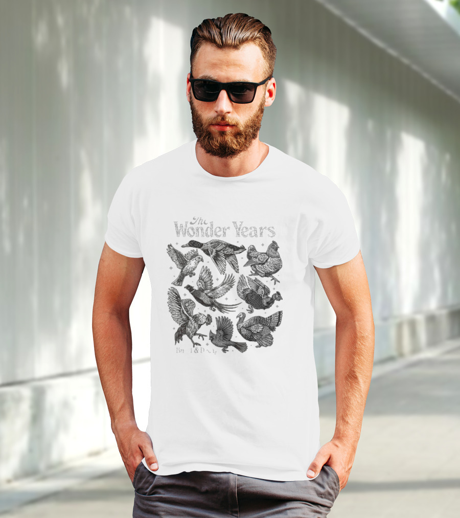 The Wonder Years Burst And Decay Bird Collage Falling Leaves T-Shirt