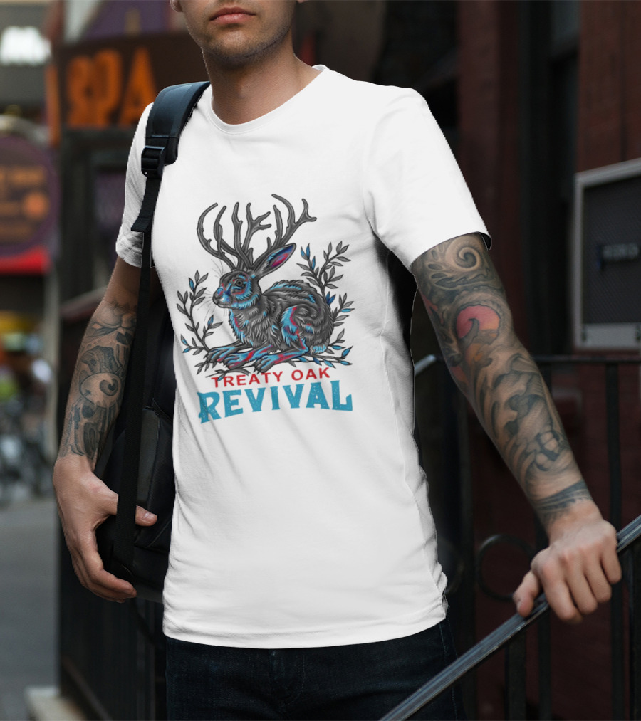 Treaty Oak Revival Jack Rabbit Psychedelic Colorful Illustration T-Shirt