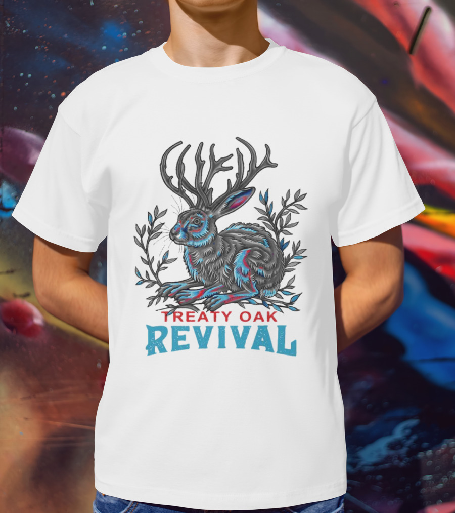 Treaty Oak Revival Jack Rabbit Psychedelic Colorful Illustration T-Shirt