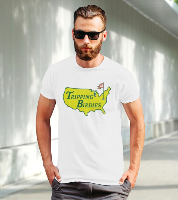 Tripping Birdies USA Map Masters Golf Flag 41 T-Shirt
