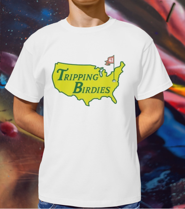 Tripping Birdies USA Map Masters Golf Flag 41 T-Shirt
